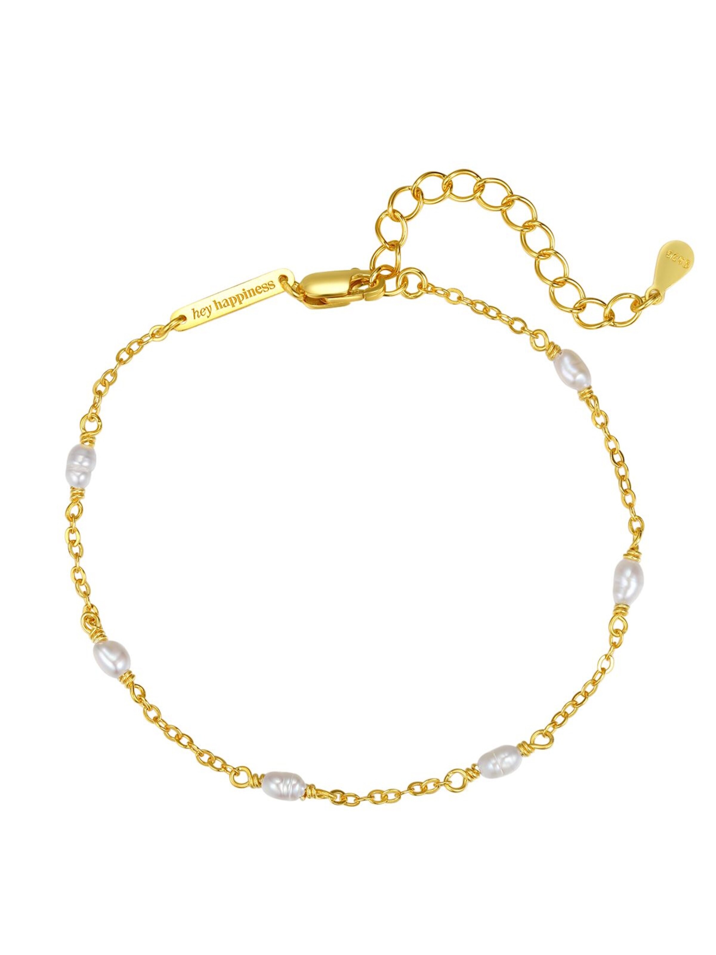 Braccialetto 'Pearl Line' di Hey Happiness in oro