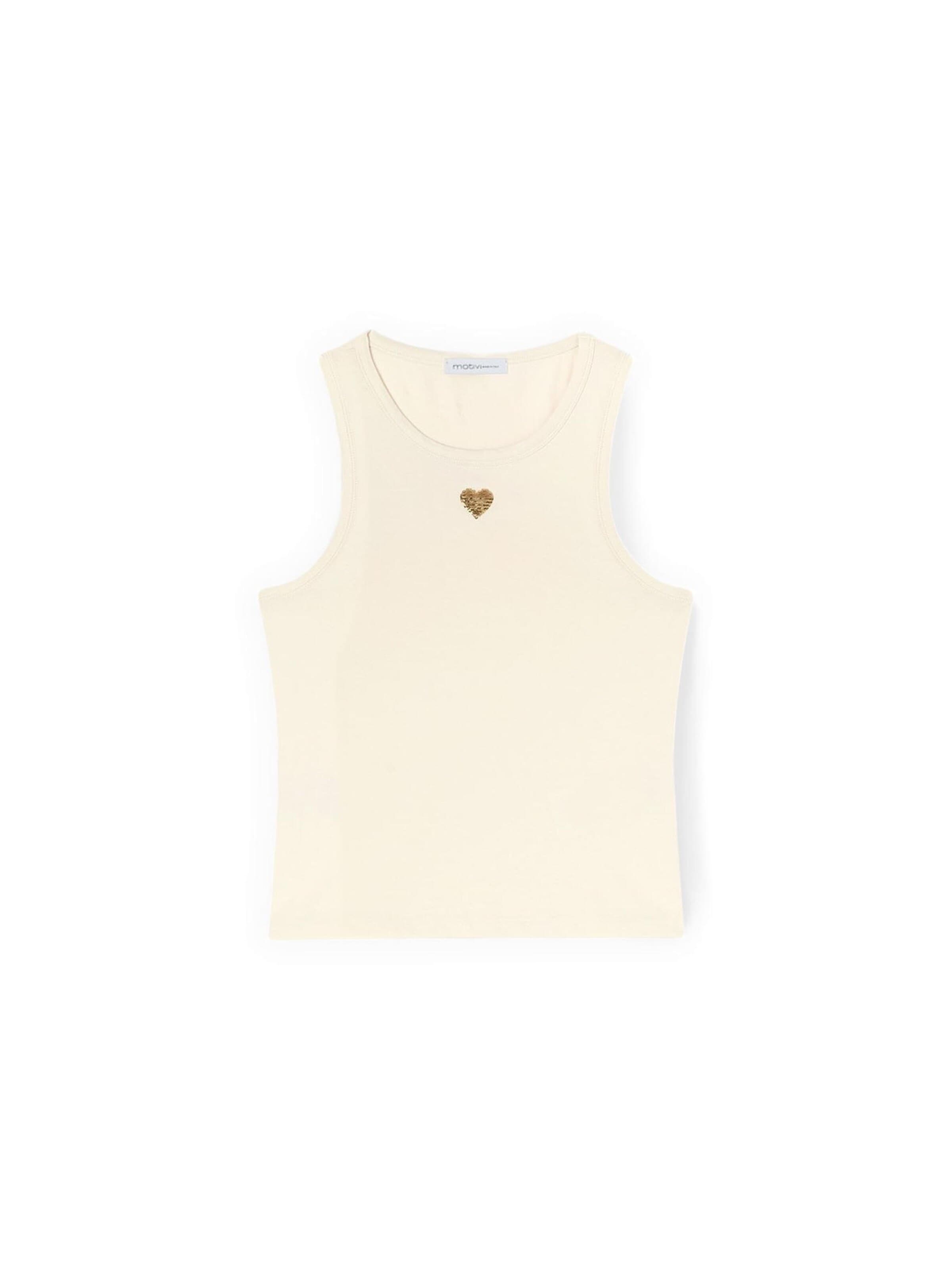 MOTIVI Top in Beige: voorkant