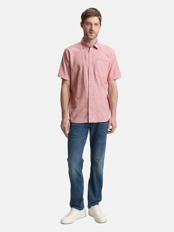 TOM TAILOR Regular fit Button Up Shirt in Red