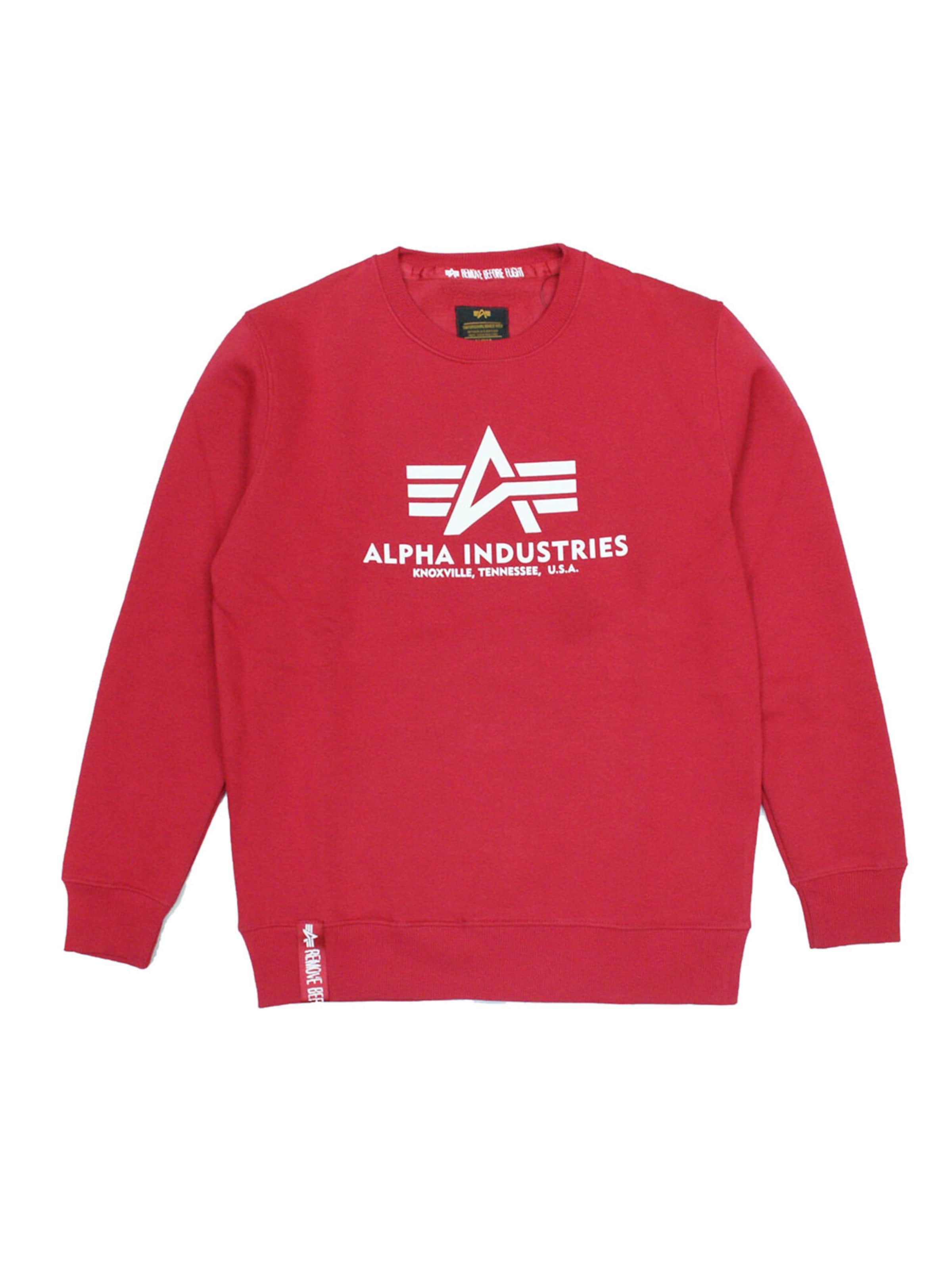ALPHA INDUSTRIES Sweatshirt 'Basic Logo' in Red: front