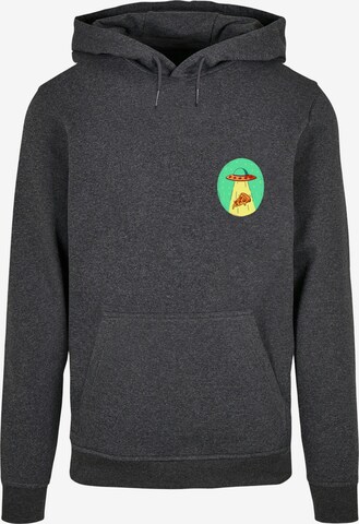 Mister Tee Sweatshirt 'Ufo Pizza' in Grau: predná strana