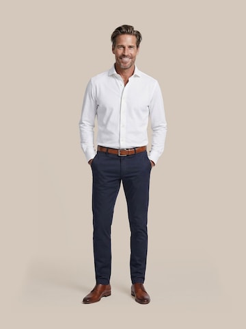 Profuomo Slim fit Button Up Shirt 'Sky Blue' in White: front