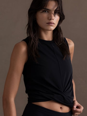 Top 'Cropped' di Hey Honey in nero: frontale