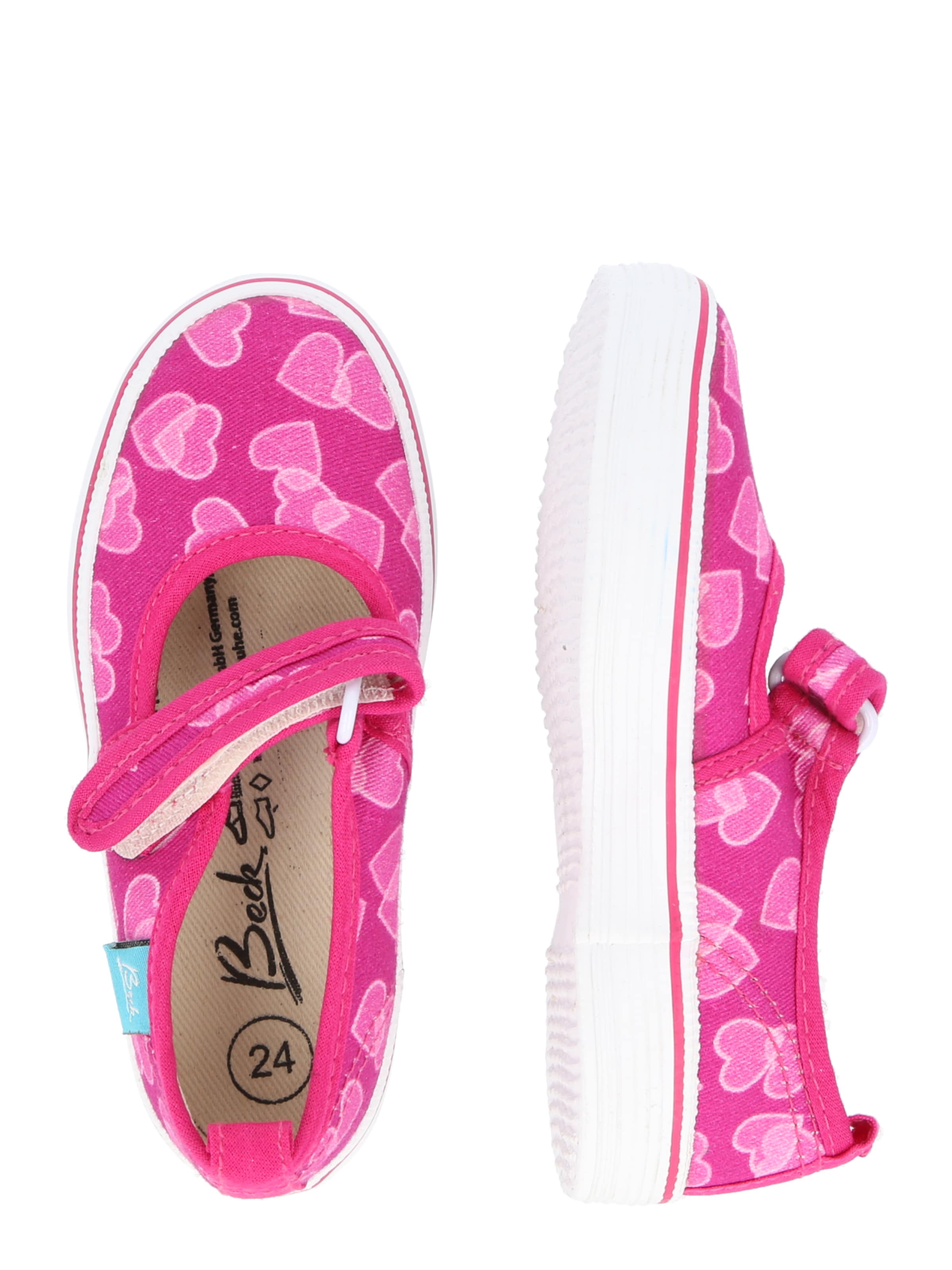 BECK Ballerina 'Herz' värissä vaaleanpunainen