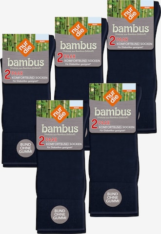 Nur Die Socks ' Komfortbund Socken Viskose ' in Blue: front