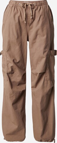 Wide Leg Pantalon cargo Stitch and Soul en beige : devant