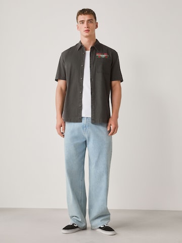 Next Regular fit Button Up Shirt in Grey