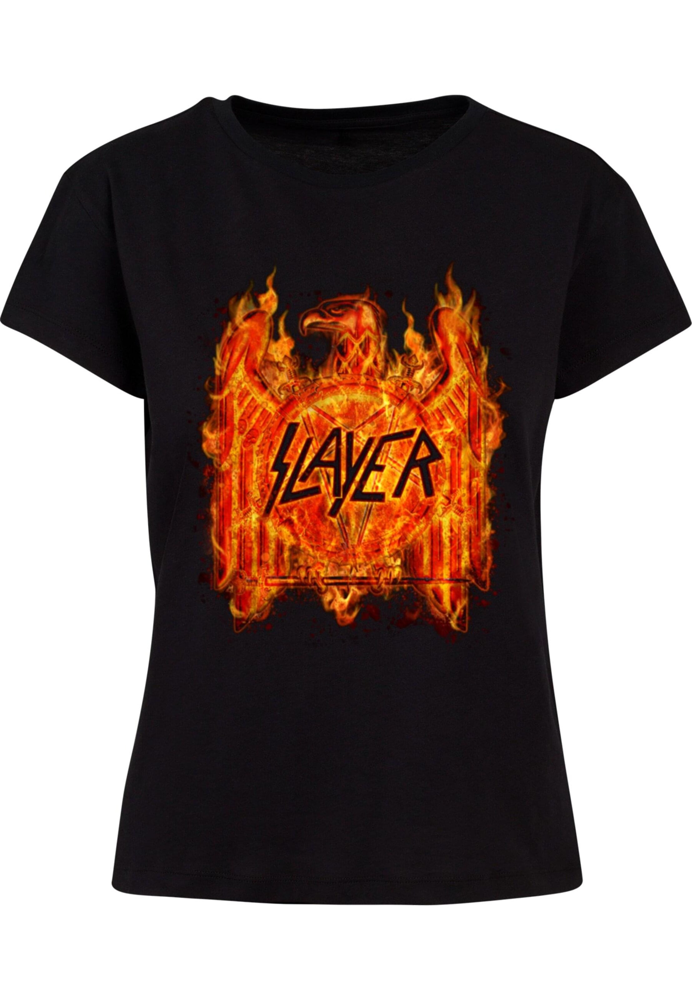 Merchcode Shirt 'Flaming Eagle' in Zwart: voorkant