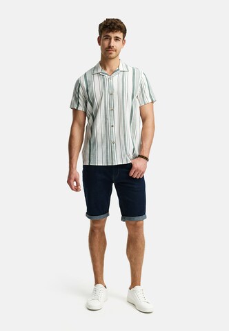 INDICODE JEANS Regular fit Button Up Shirt 'Kiss' in White