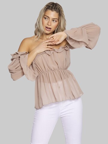 FRESHLIONS Bluse 'Vanja' in Beige: predná strana