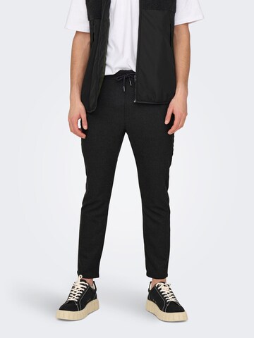 Regular Pantalon 'Linus' Only & Sons en noir : devant