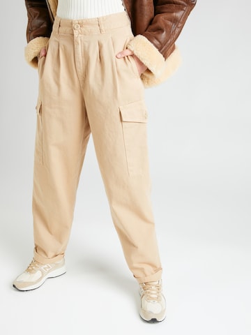 Carhartt WIP - Tapered Pantalón cargo 'Collins' en beige: frente