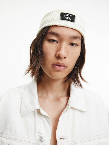 Calvin Klein Jeans Beanie 'Docker' in White: front