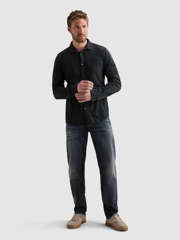 PME Legend Regular fit Overhemd 'Shirt with garment-dye wash and chest pocket' in Blauw