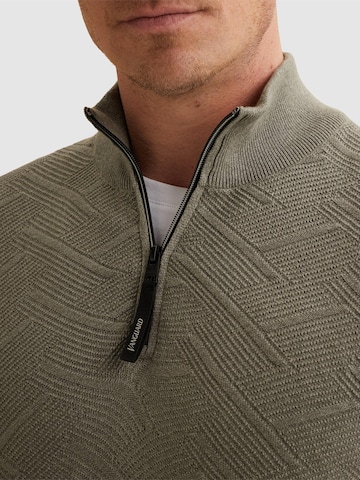 VANGUARD Pullover 'Pullover with half-zip and allover texture'‌‌‌‌‌‌‌‌‌‌ in Grün