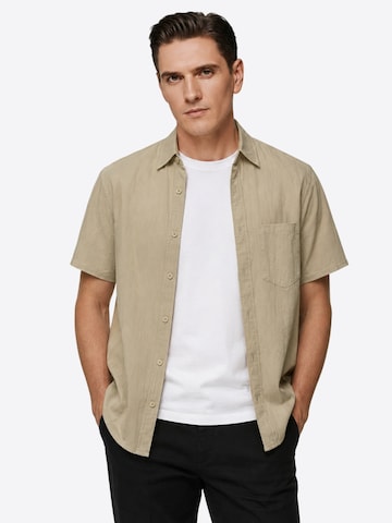 ALLTHEMEN Regular fit Button Up Shirt 'Schlicht' in Green: front