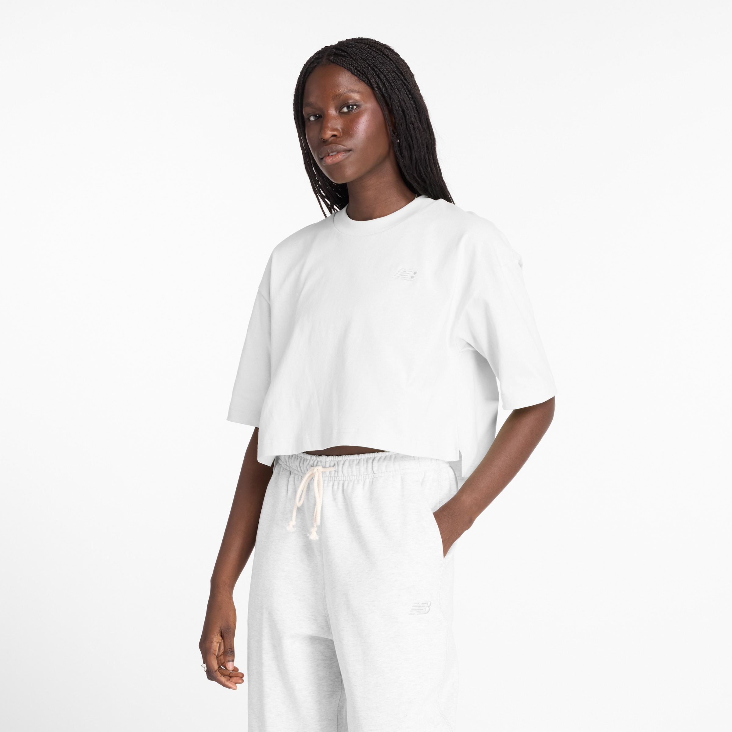 T-shirt fonctionnel new balance en blanc : devant