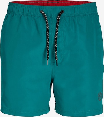 JACK & JONES Plavecké šortky 'FIJI' – zelená: přední strana