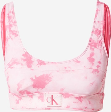 Calvin Klein Swimwear - Soutien Bustier Top de biquíni em rosa: frente