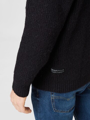 TOM TAILOR DENIM Pullover in Schwarz