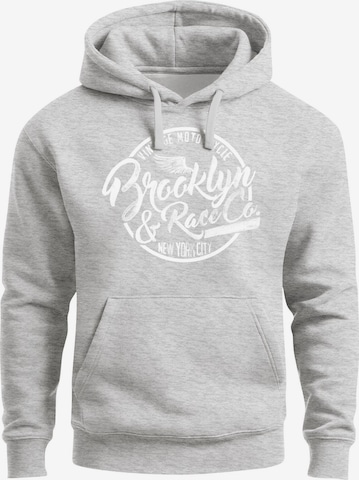 Neverless Sweatshirt 'Brooklyn Race' in Grey: front