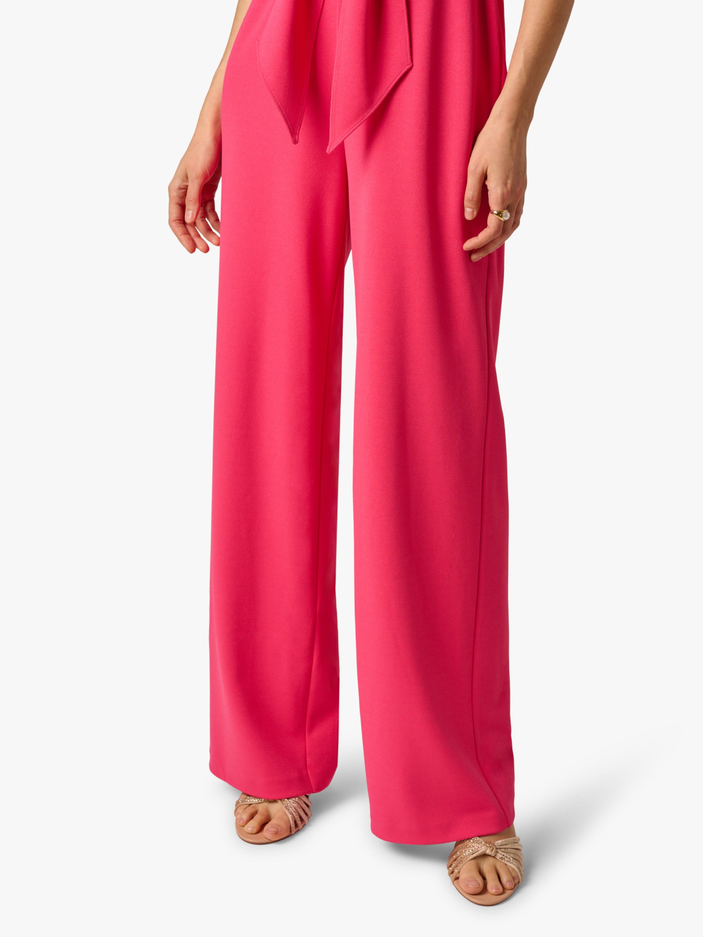 Adrianna Papell Jumpsuit 'Knit Crepe Tie Jumpsuit' in Pink