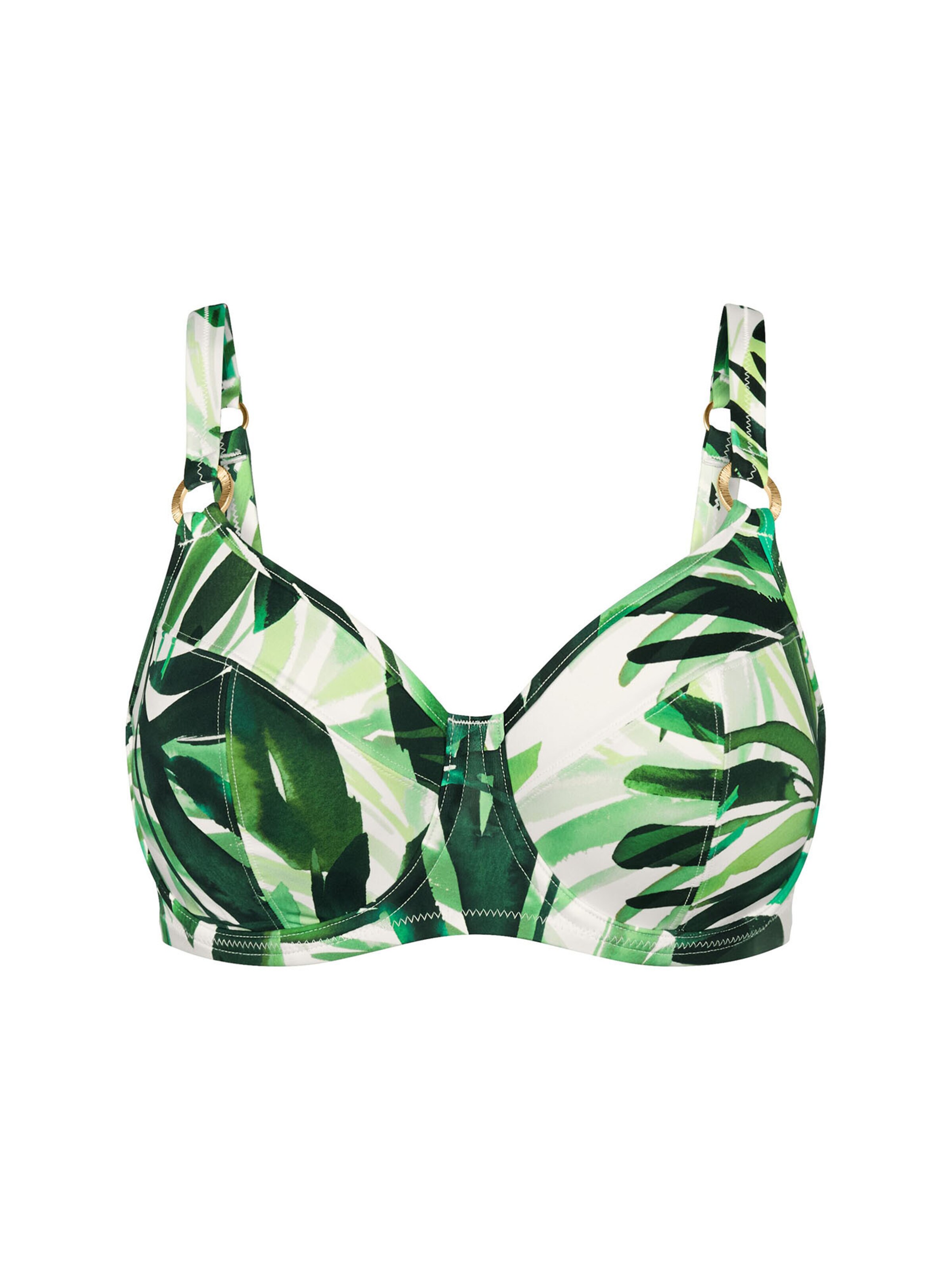TRIUMPH Minimizer Bikinitop ' Red Label Summer Palm ' in Groen: voorkant
