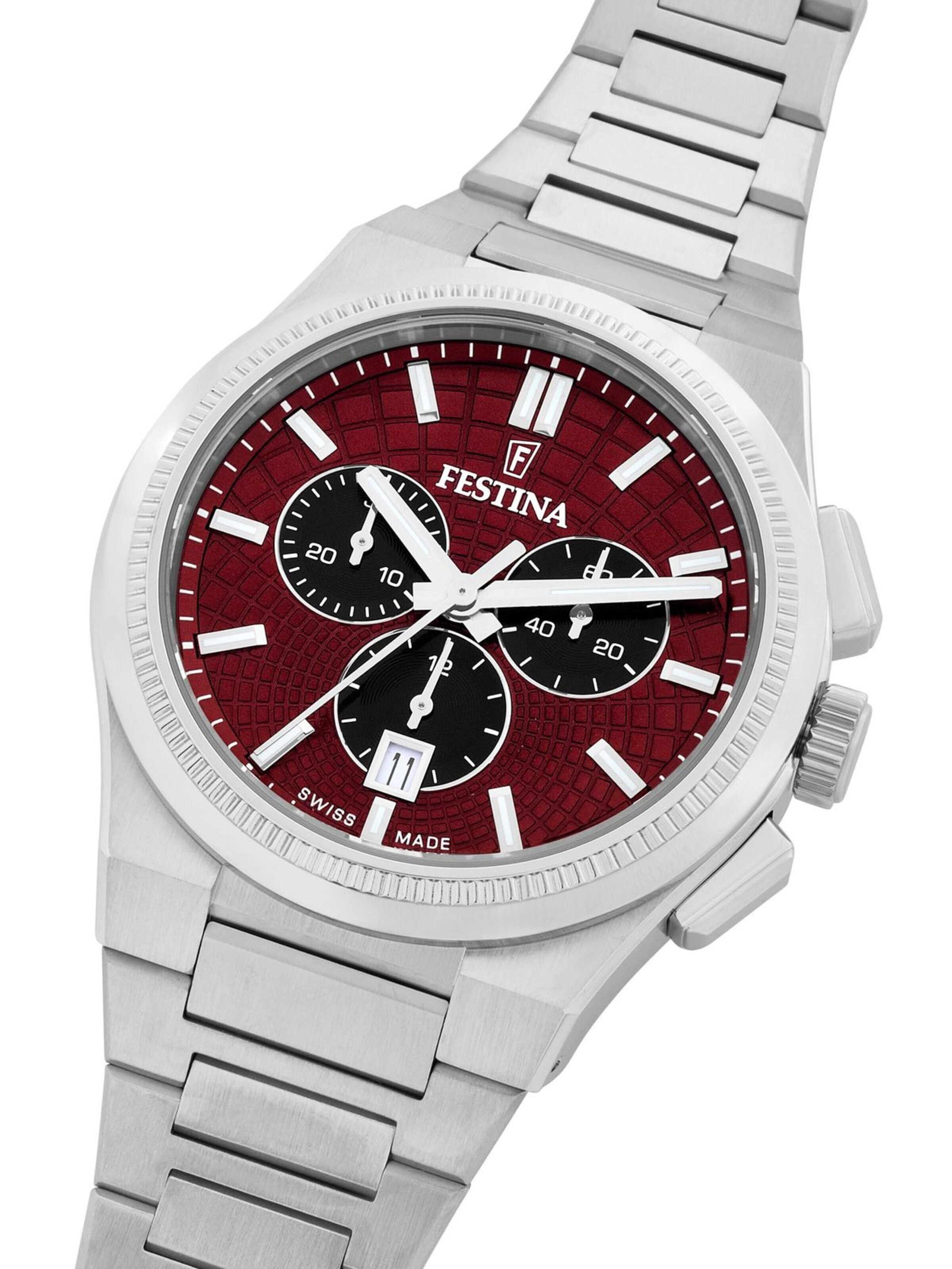 Montre à affichage analogique 'Chronograph Rivé Swiss Made' FESTINA en rouge