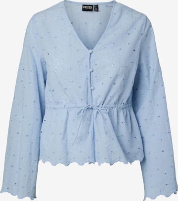 Chemisier 'PCARMORINE' PIECES en bleu : devant