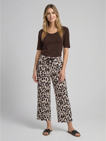 TOM TAILOR Wide leg Broek in Bruin