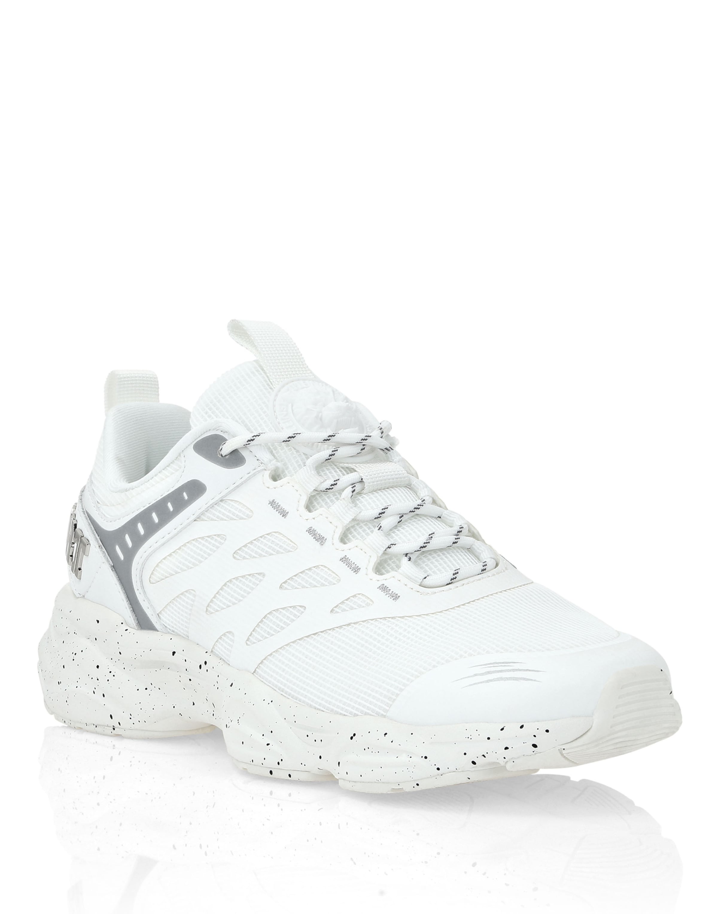 Plein Sport - Zapatillas deportivas bajas 'Scratch' en blanco: frente