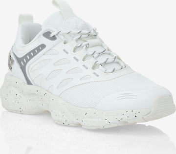 Sneaker bassa 'Scratch' di Plein Sport in bianco: frontale