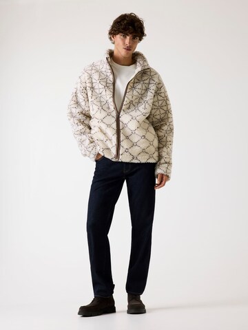 GUESS Fleece Jacket in Beige