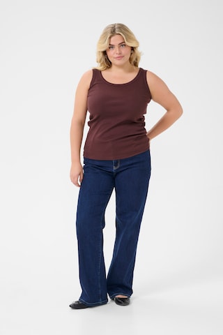 KAFFE CURVE Top 'KCCarina' – hnědá