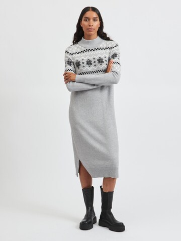 VILA Knitted dress 'Ril' in Grey