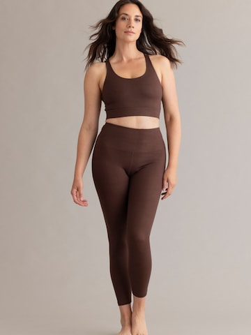Bustier Soutien-gorge de sport 'Criss Cross' Hey Honey en marron : devant