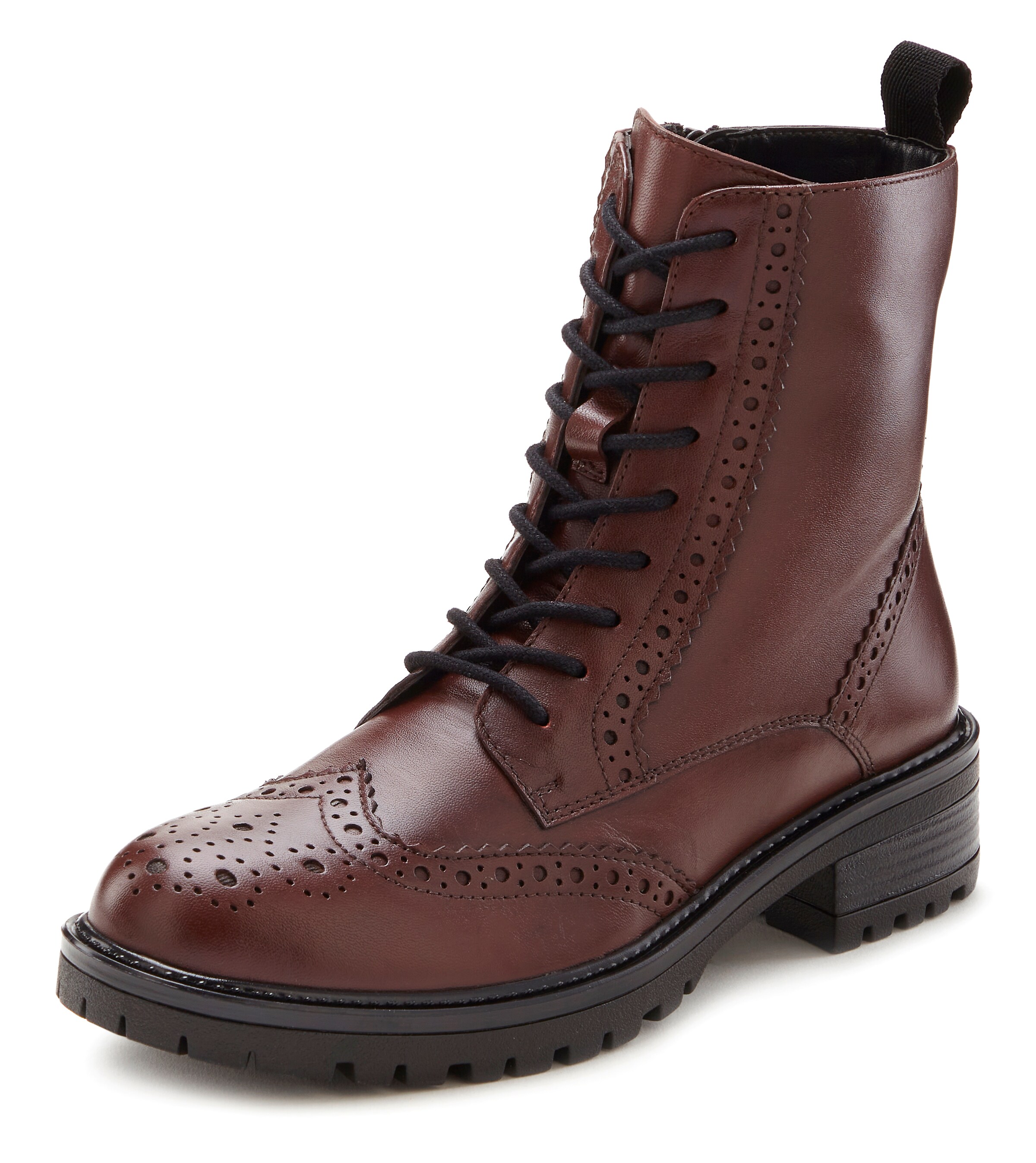 LASCANA Ботинки на шнуровке в Красный: спереди