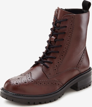 LASCANA Gležnarji z vezalkami | rdeča barva: sprednja stran