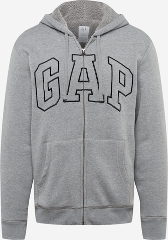 GAP - Sudadera con cremallera en gris: frente