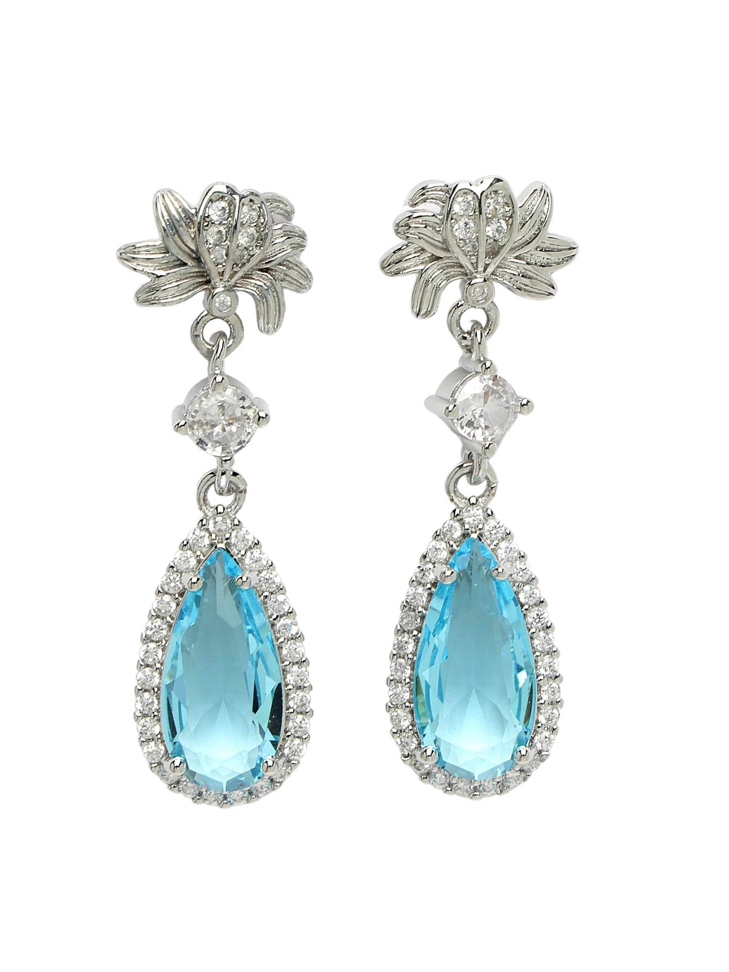 Boucles d'oreilles 'Giuliaette' AVANT-GARDE PARIS en bleu : devant