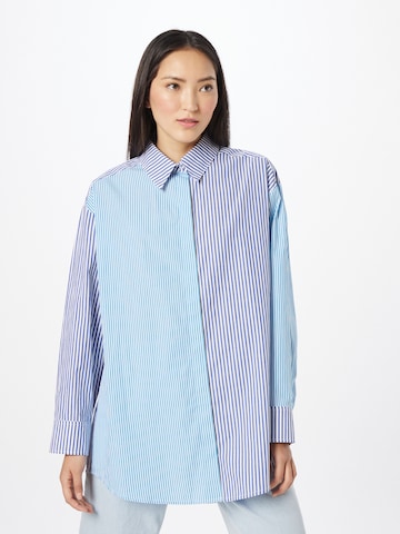 Bardot Blouse in Blue: front