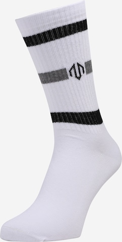 MOROTAI Αθλητικές κάλτσες 'Varsity Striped' σε λευκό: μπροστά