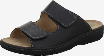 Mule 'Pantoletten Herren Wechselfußbett schwarz Leder' AFS-Schuhe en noir : devant