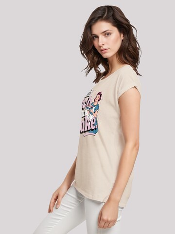 F4NT4STIC Shirt 'Vintage Pin Up Bäckerin"' in Beige