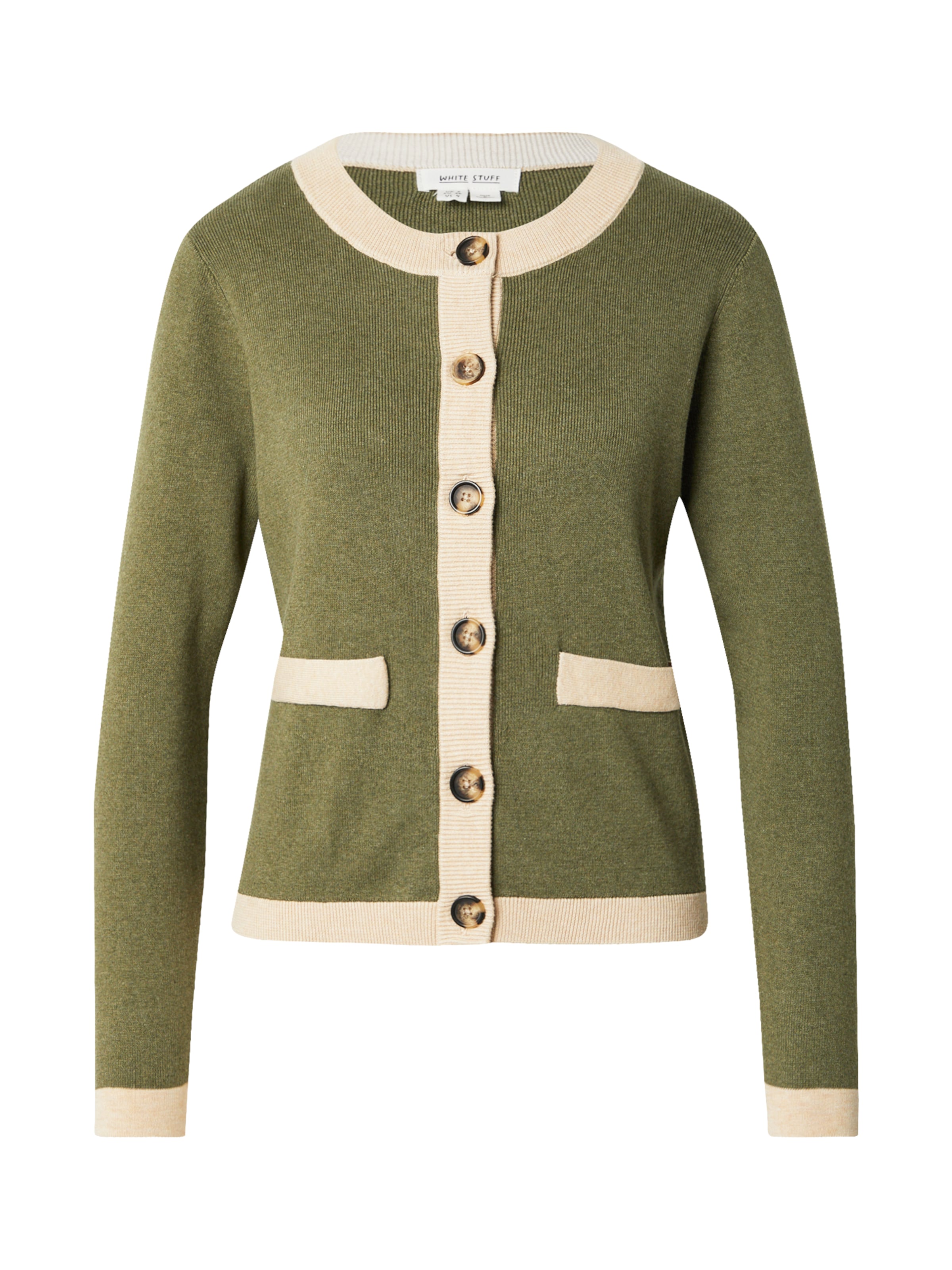 Cardigan &#x27;CHARLOTTE&#x27; WHITE STUFF en vert : devant
