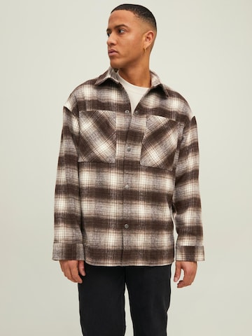 JACK & JONES Between-Season Jacket 'Bane' in Brown: front