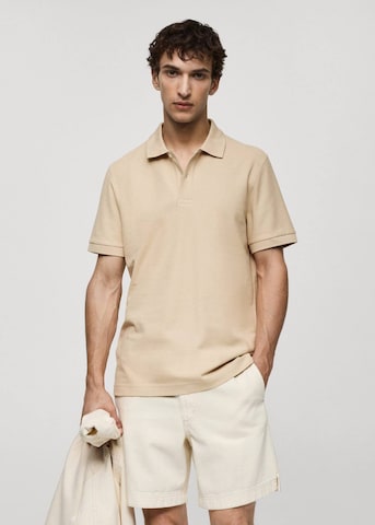 MANGO MAN T-shirt 'Rea' i beige: framsida