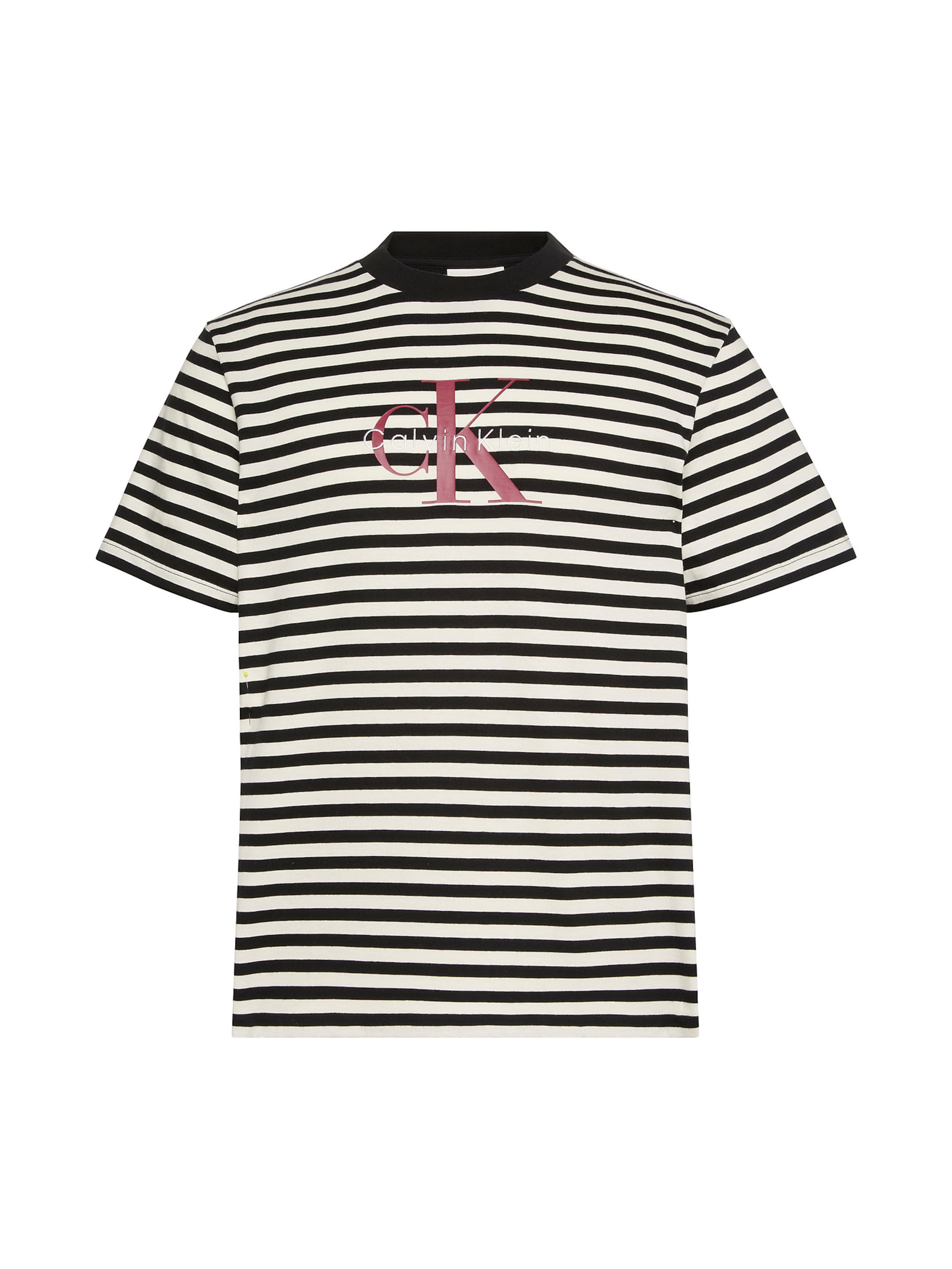 Calvin Klein Jeans T-Shirt en rose foncé / noir / blanc, Vue avec produit
