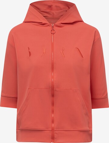 Born Living Yoga Athletic Zip-Up Hoodie 'Abbie' in Orange: front