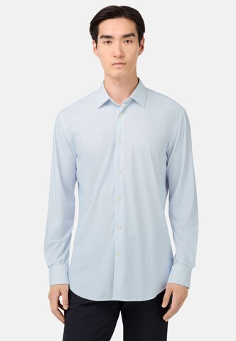 Coupe regular Chemise Boggi Milano en bleu : devant